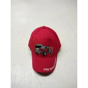 Santo Cap- FIRE Department Cap Firefighter Wide Embroidery and Patch Red